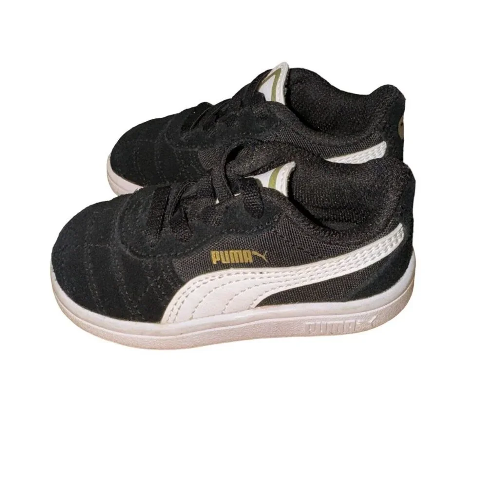 Puma Astro Kick Sneakers Black White Size 5C